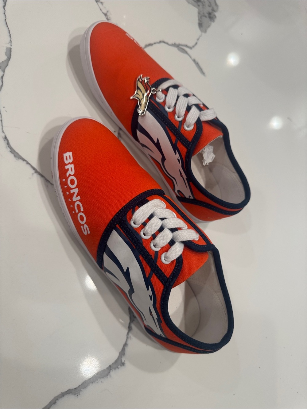Denver Broncos Orange Logo Canvas Sneakers